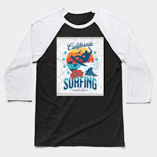 California Surfing - Palm Beach Baseball T-Shirt